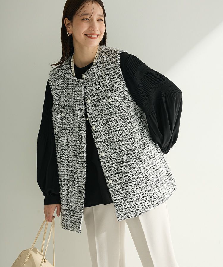 Green Parks「O.ツィードペプラムベスト」|ベスト・ジレ|