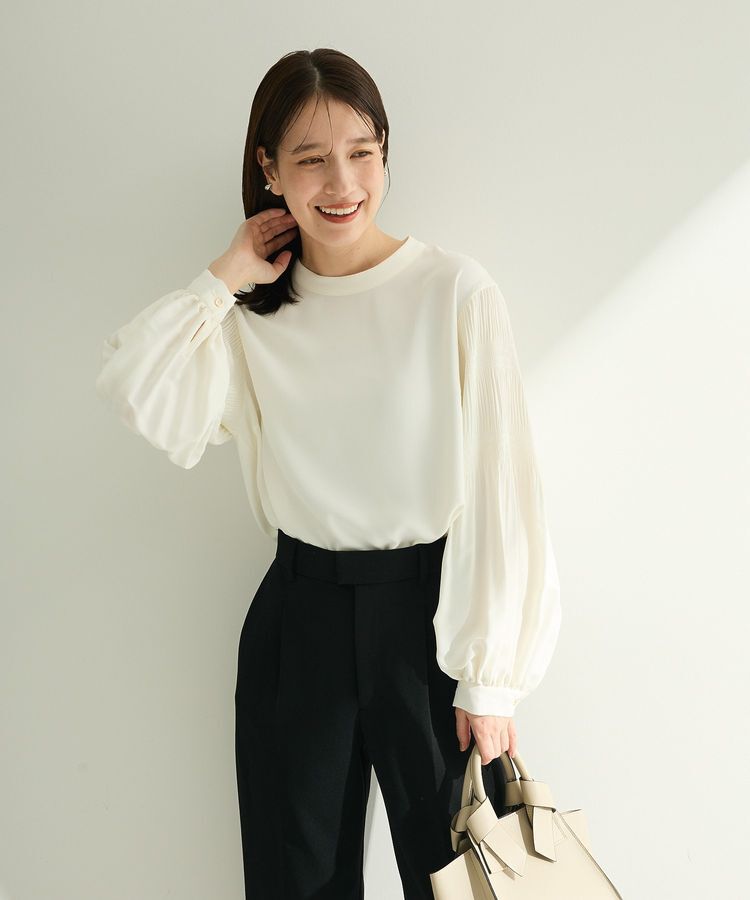 Green Parks「O.袖プリーツブラウス」|シャツ・ブラウス|