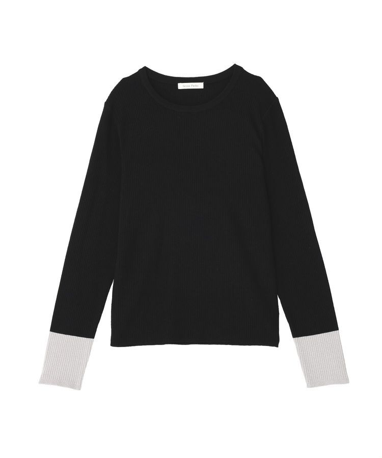 Green Parks「アンチピリング袖配色ニットプルオーバー」|ニット・セーター|