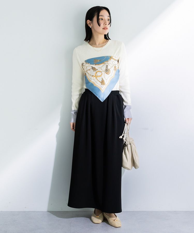 Green Parks「アンチピリング袖配色ニットプルオーバー」|ニット・セーター|