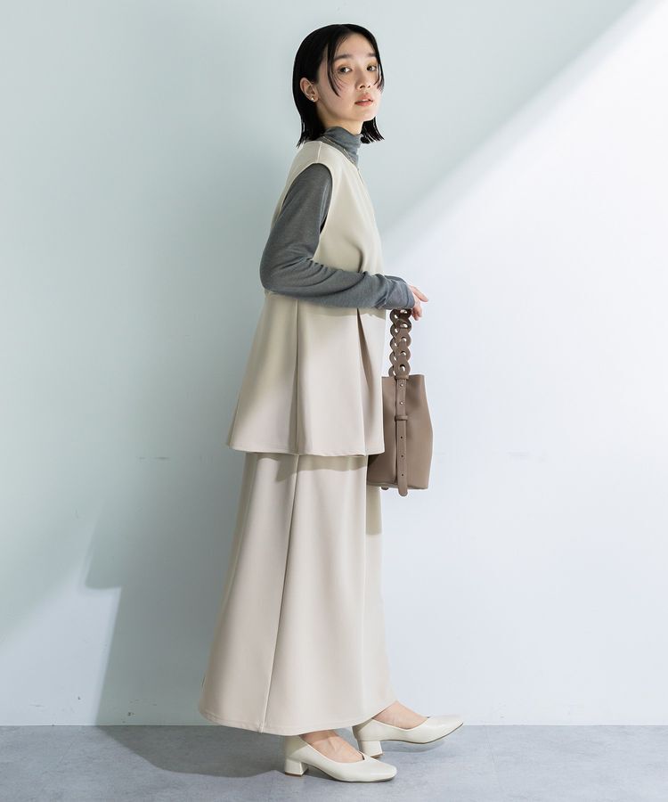 Green Parks「楽ちんリップルペプラムベスト」|ベスト・ジレ|