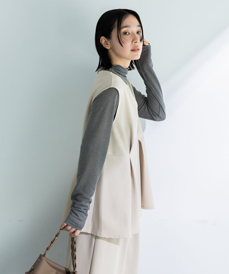 Green Parks「楽ちんリップルペプラムベスト」|ベスト・ジレ|