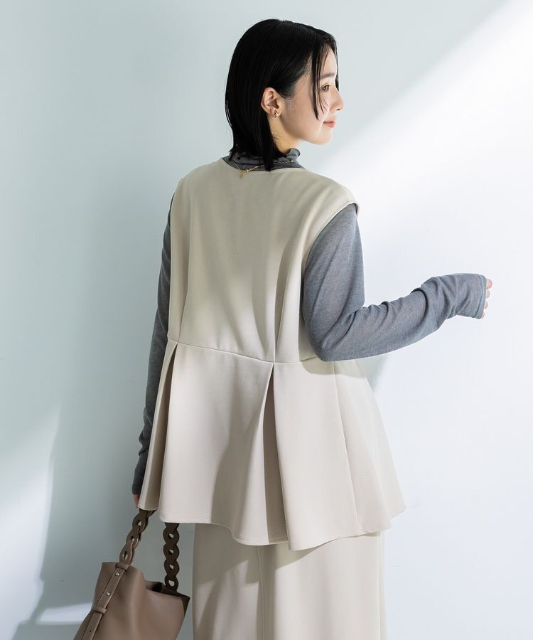 Green Parks「楽ちんリップルペプラムベスト」|ベスト・ジレ|