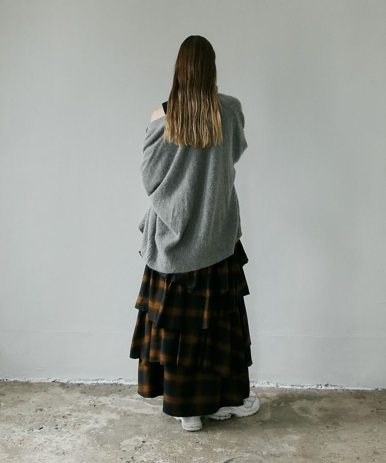 GARAGE OF GOOD CLOTHING「チェックランダムティアードフリルスカート」|フレア|