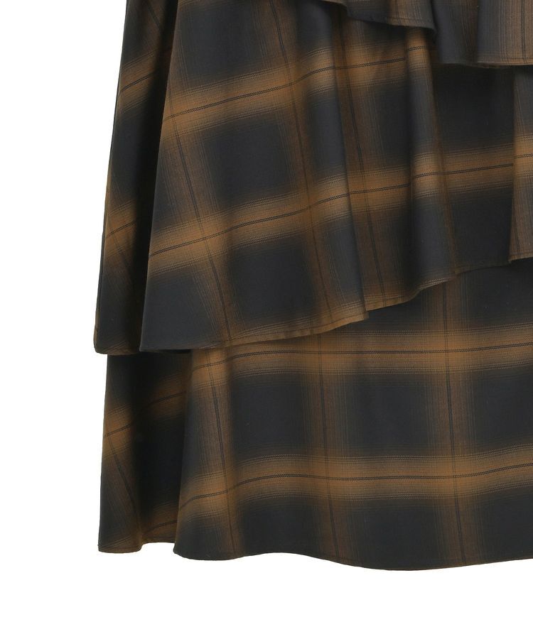 GARAGE OF GOOD CLOTHING「チェックランダムティアードフリルスカート」|フレア|