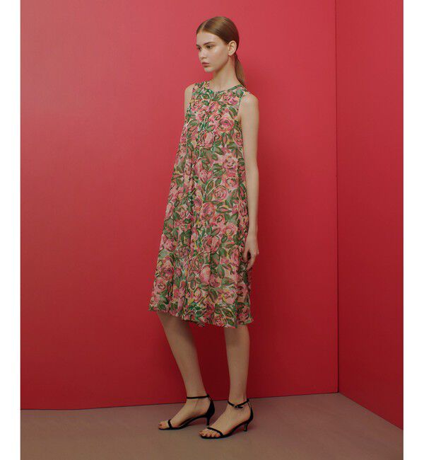 LOULOU WILLOUGHBY「【LOULOU WILLOUGHBY】SPRINTEXフラワープリントノースリワンピース」|ワンピース|