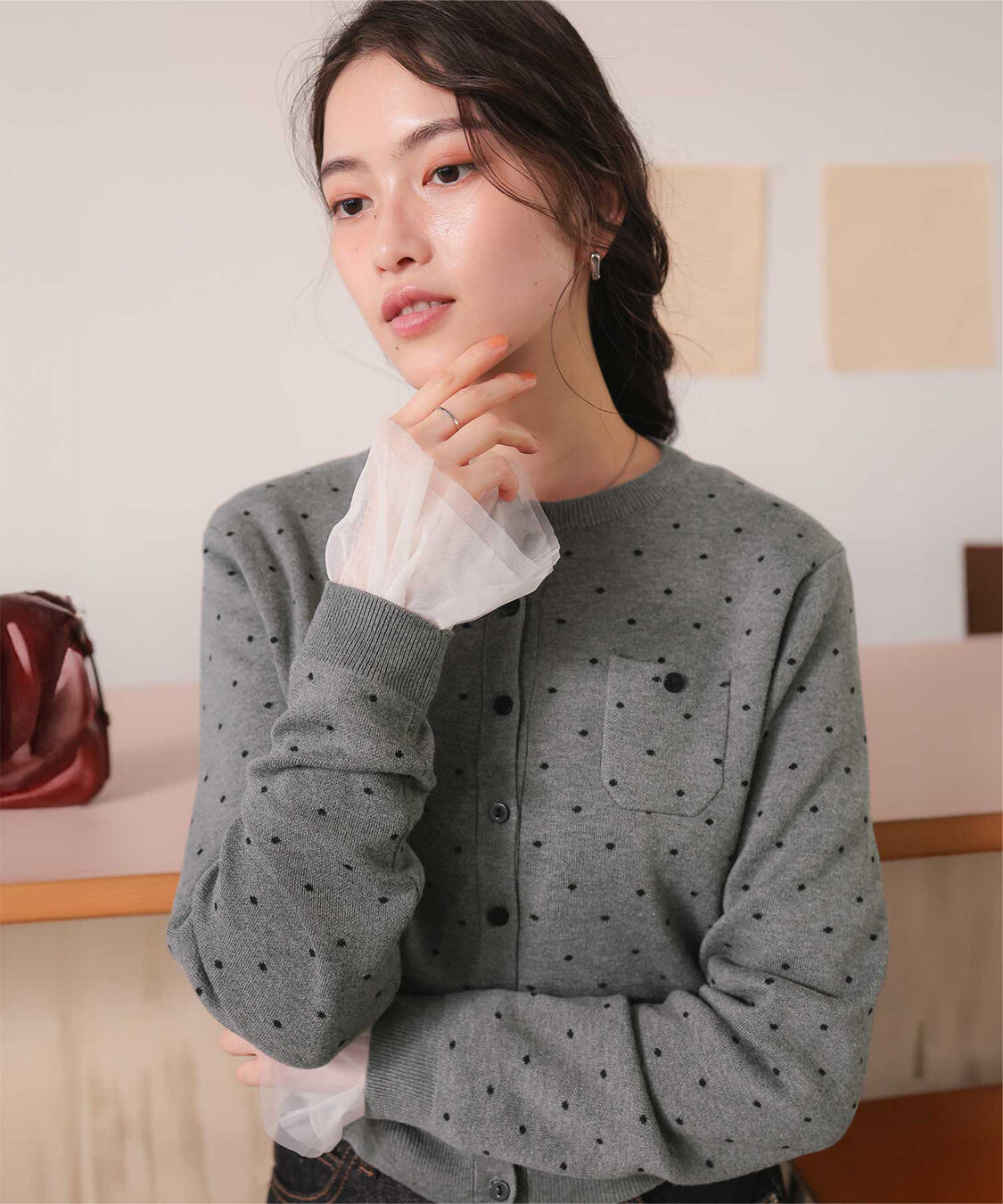 titivate「胸ポケットニットカーディガン」|ニット・セーター|