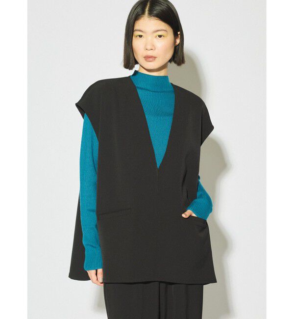 MIDIUMISOLID「MIDIUMISOLID for Ladies Vネックノースリーブプルオーバー」|ベスト・ジレ|