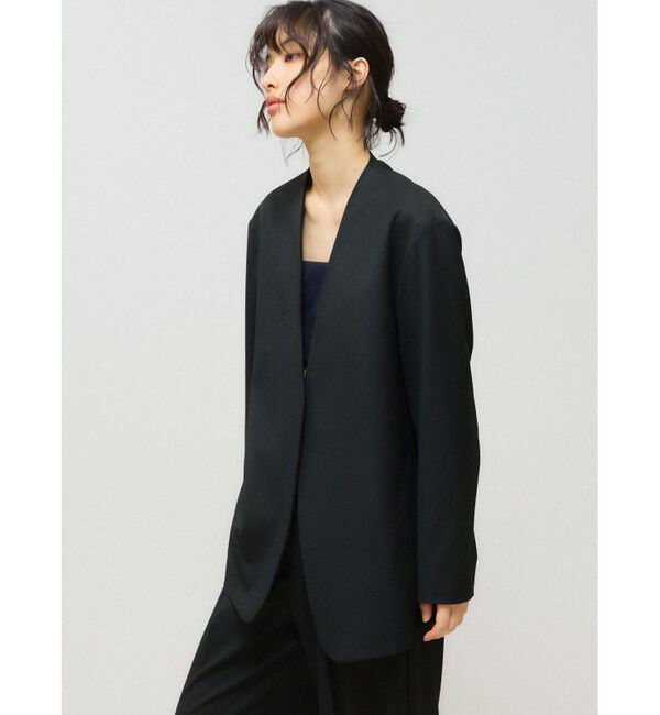 MIDIUMISOLID「MIDIUMISOLID for Ladies ノーカラージャケット」|テーラードジャケット|