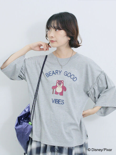Samansa Mos2 blue「トイ・ストーリー/袖フレアTシャツ」|Tシャツ・カットソー|