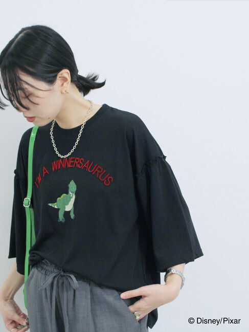 Samansa Mos2 blue「トイ・ストーリー/袖フレアTシャツ」|Tシャツ・カットソー|