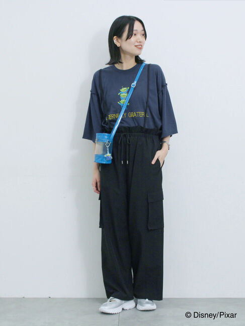 Samansa Mos2 blue「トイ・ストーリー/袖フレアTシャツ」|Tシャツ・カットソー|