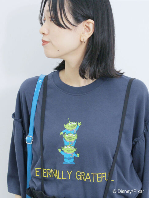 Samansa Mos2 blue「トイ・ストーリー/袖フレアTシャツ」|Tシャツ・カットソー|