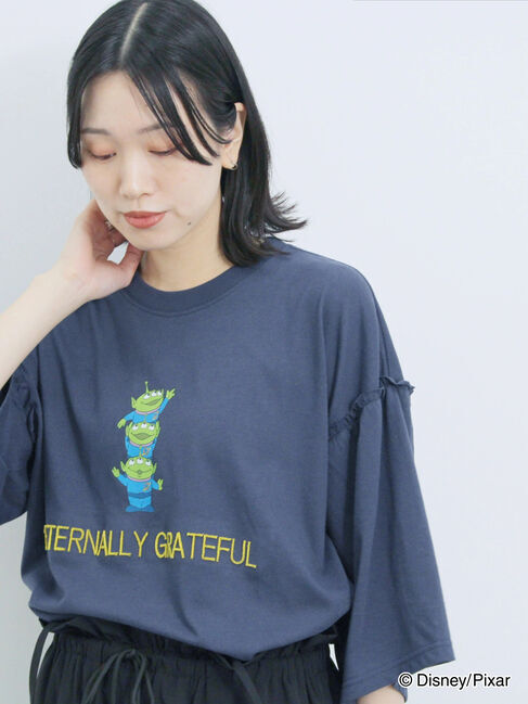Samansa Mos2 blue「トイ・ストーリー/袖フレアTシャツ」|Tシャツ・カットソー|