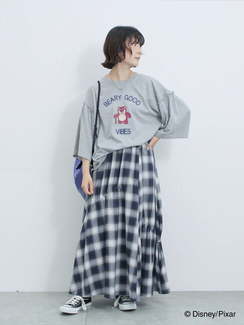 Samansa Mos2 blue「トイ・ストーリー/袖フレアTシャツ」|Tシャツ・カットソー|