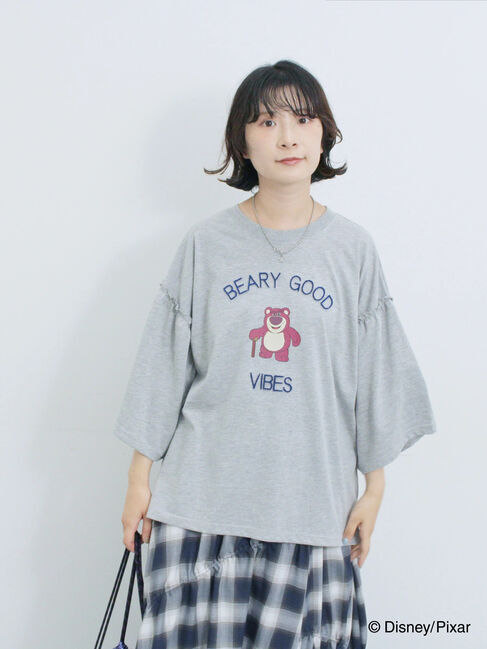 Samansa Mos2 blue「トイ・ストーリー/袖フレアTシャツ」|Tシャツ・カットソー|