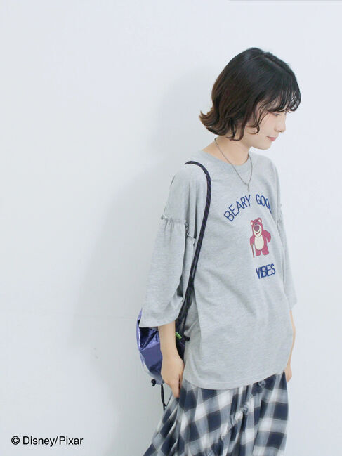 Samansa Mos2 blue「トイ・ストーリー/袖フレアTシャツ」|Tシャツ・カットソー|