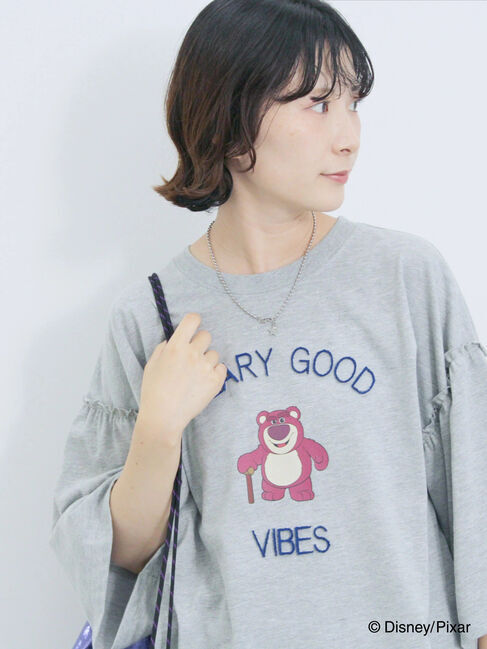 Samansa Mos2 blue「トイ・ストーリー/袖フレアTシャツ」|Tシャツ・カットソー|