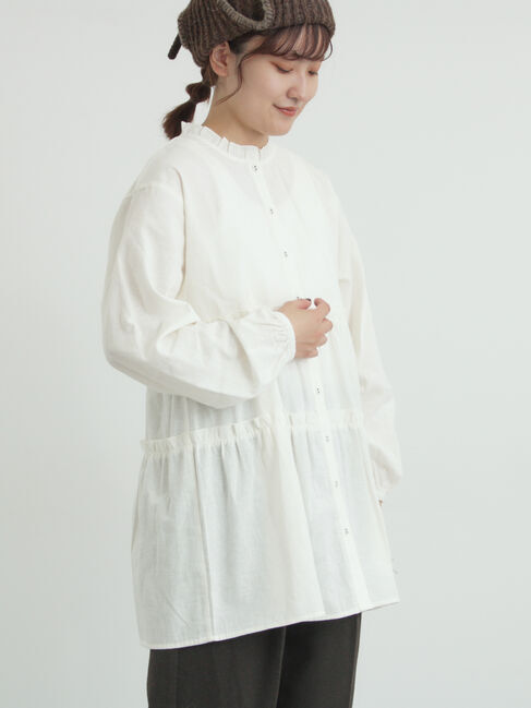 Samansa Mos2「柄アソートティアードフリルチュニック」|シャツ・ブラウス|