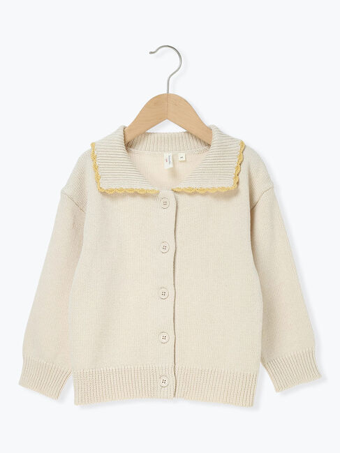 Samansa Mos2 Lagom「襟付きニットカーディガン」|カーディガン|ベージュ