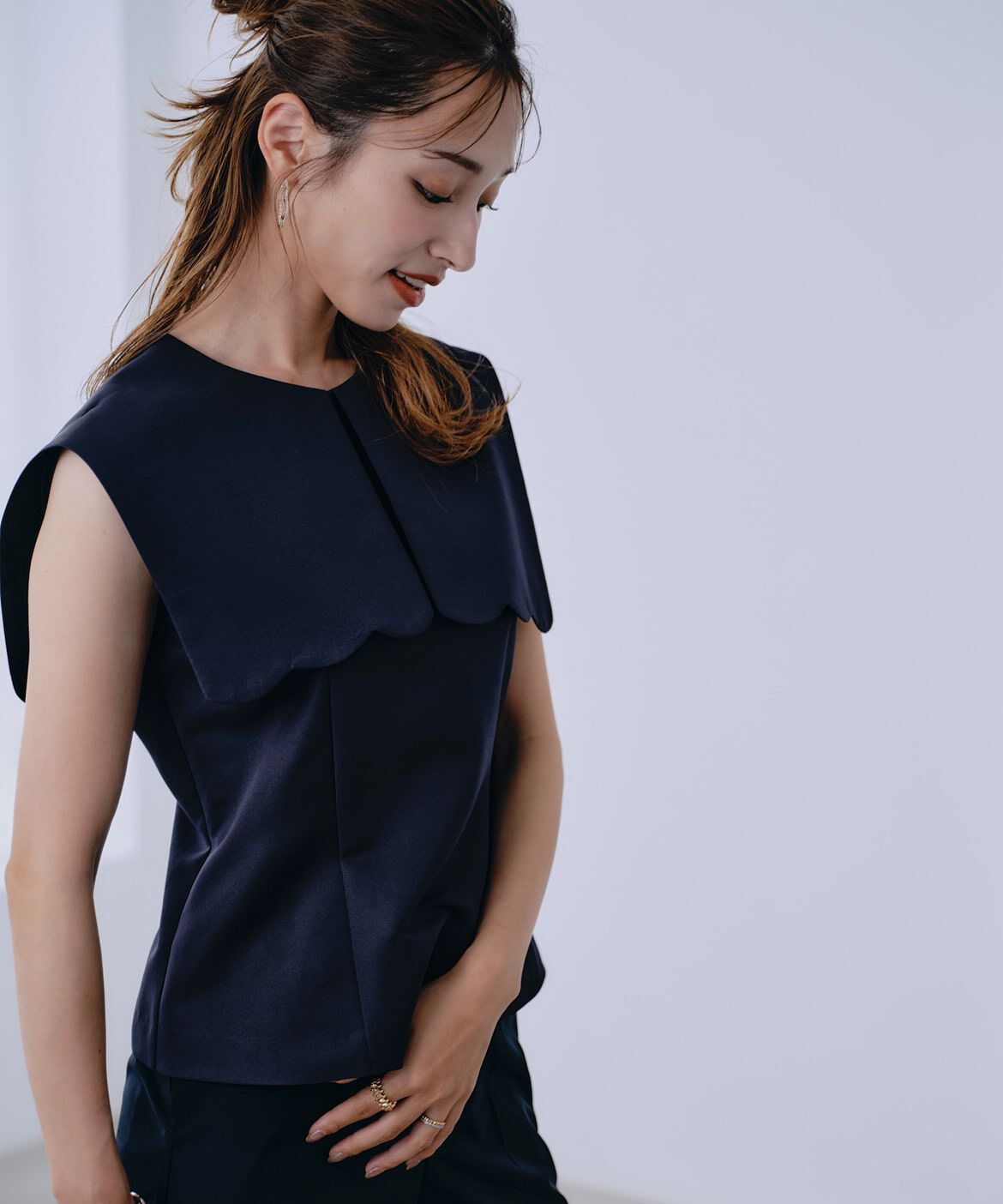 Maglie le cassetto「《M Maglie le cassetto&times;吉田理紗》&ldquo;ほの甘&rdquo;スカラップブラウス」|シャツ・ブラウス|