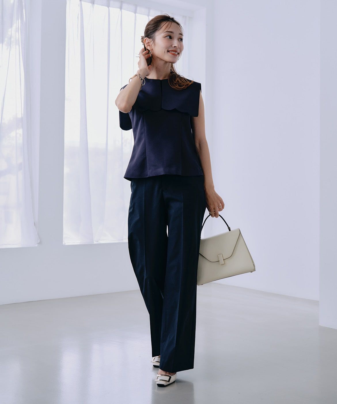 Maglie le cassetto「《M Maglie le cassetto&times;吉田理紗》&ldquo;ほの甘&rdquo;スカラップブラウス」|シャツ・ブラウス|