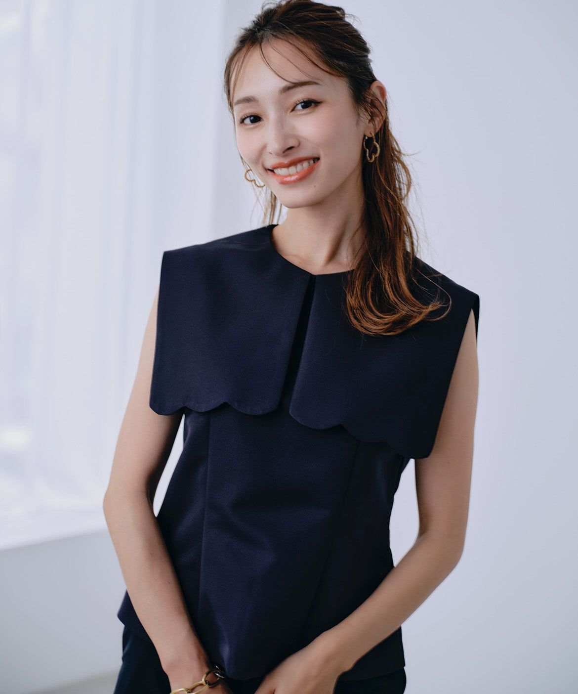 Maglie le cassetto「《M Maglie le cassetto&times;吉田理紗》&ldquo;ほの甘&rdquo;スカラップブラウス」|シャツ・ブラウス|