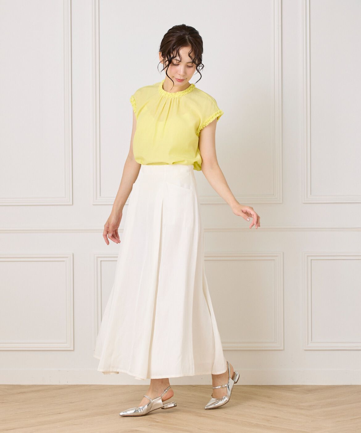 INED「タックフリルブラウス」|シャツ・ブラウス|