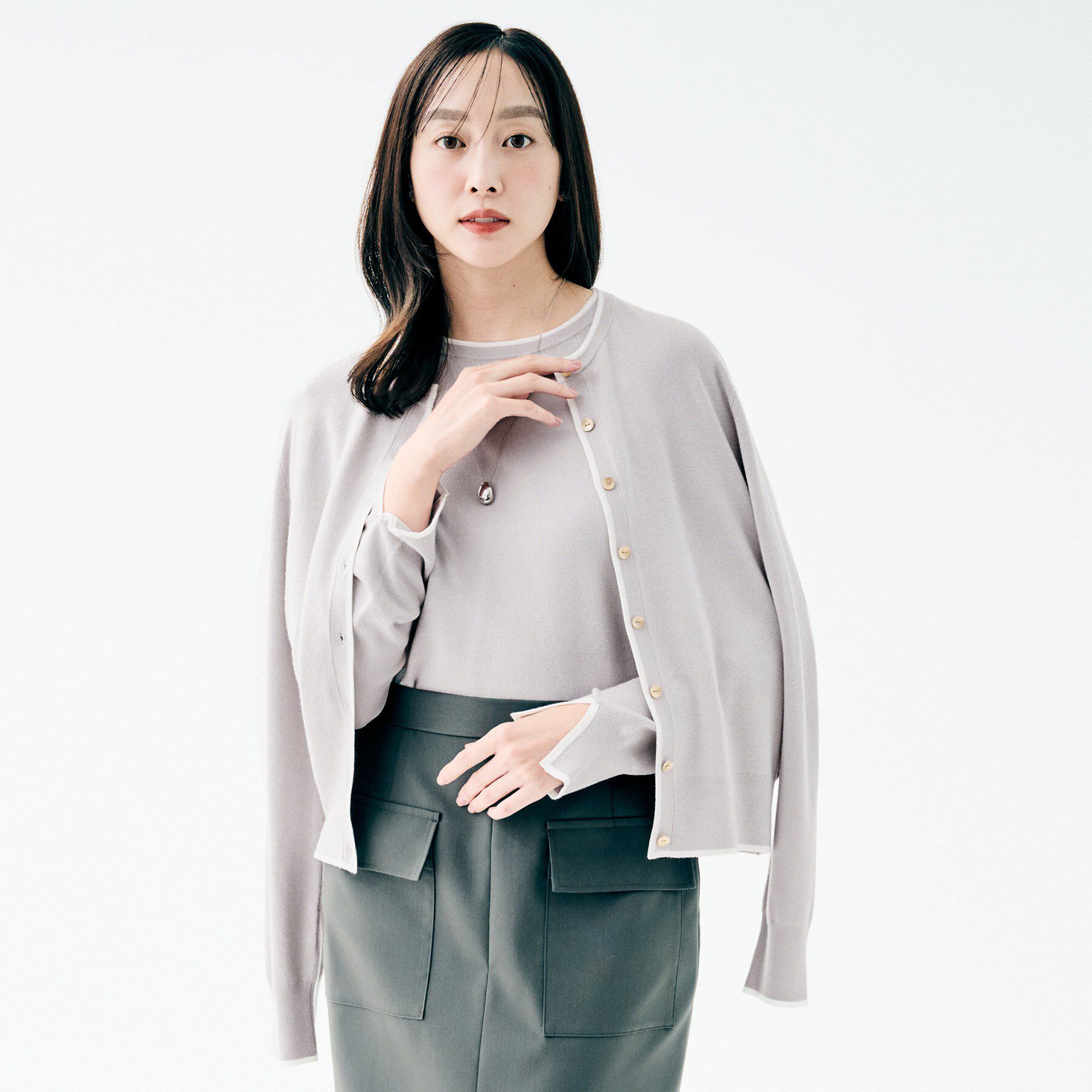 UNTITLED「【アンサンブル可/洗える】ウォームスパン カーディガン」|カーディガン|