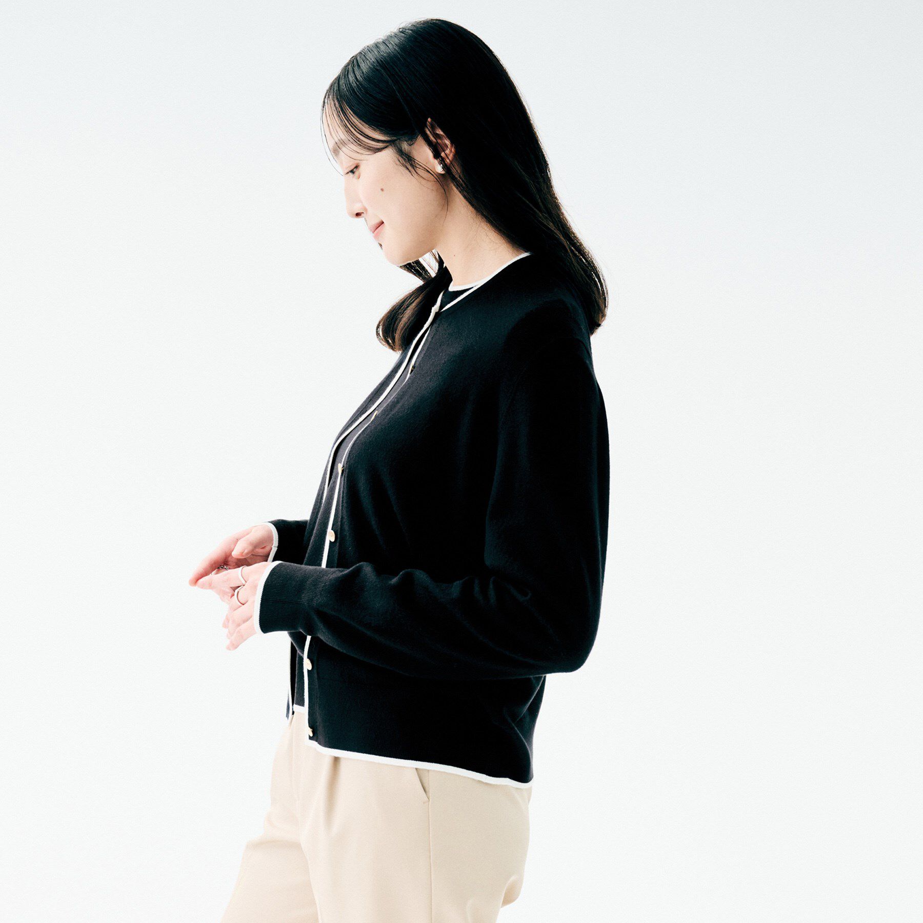 UNTITLED「【アンサンブル可/洗える】ウォームスパン カーディガン」|カーディガン|