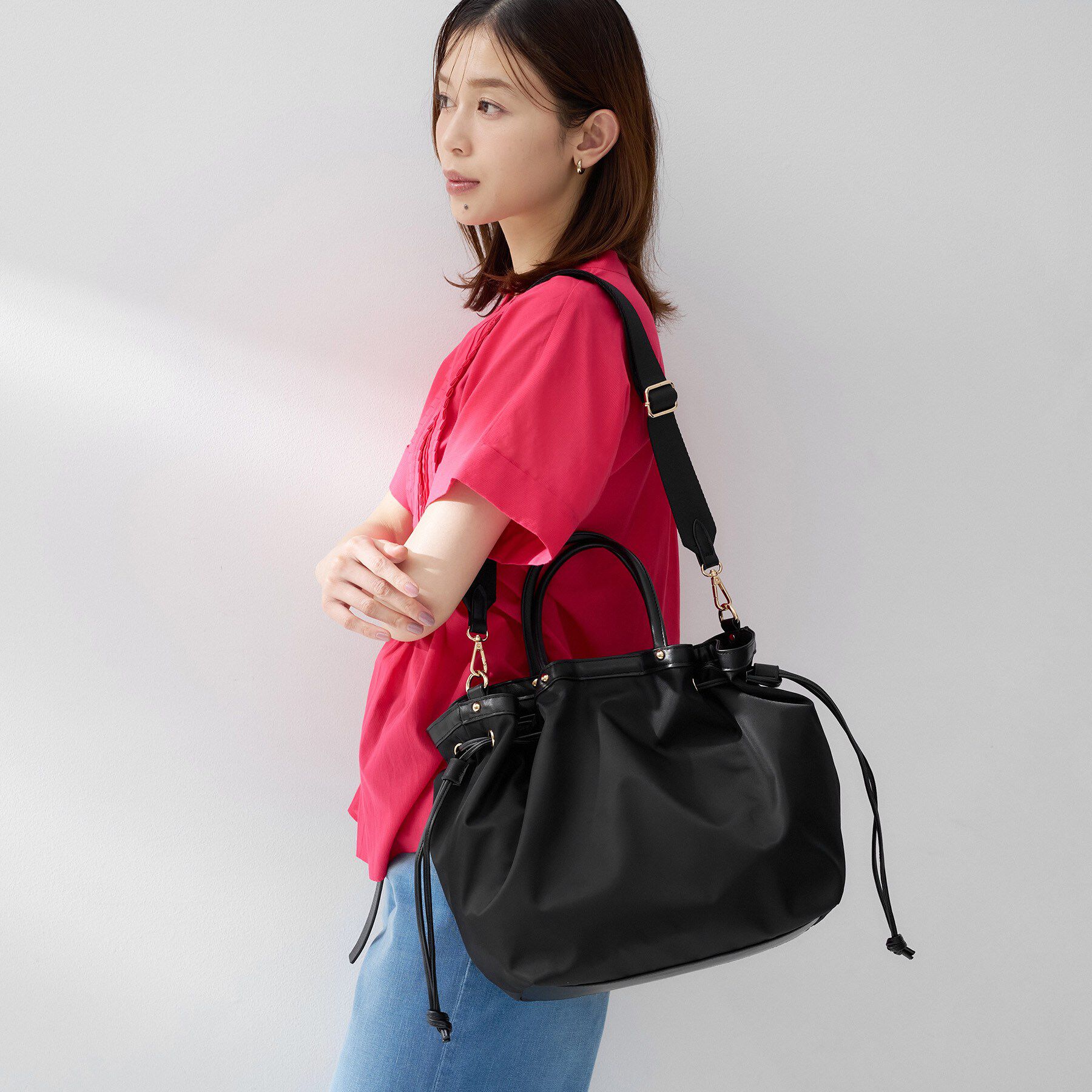 UNTITLED「2WAYドロストトート」|トートバッグ|ブラック(019)