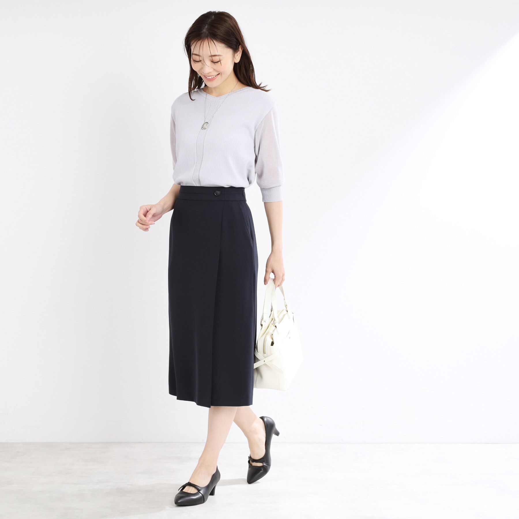 Reflect「【WEB先行カラーあり／手洗い可】透かし柄デザインニット」|ニット・セーター|