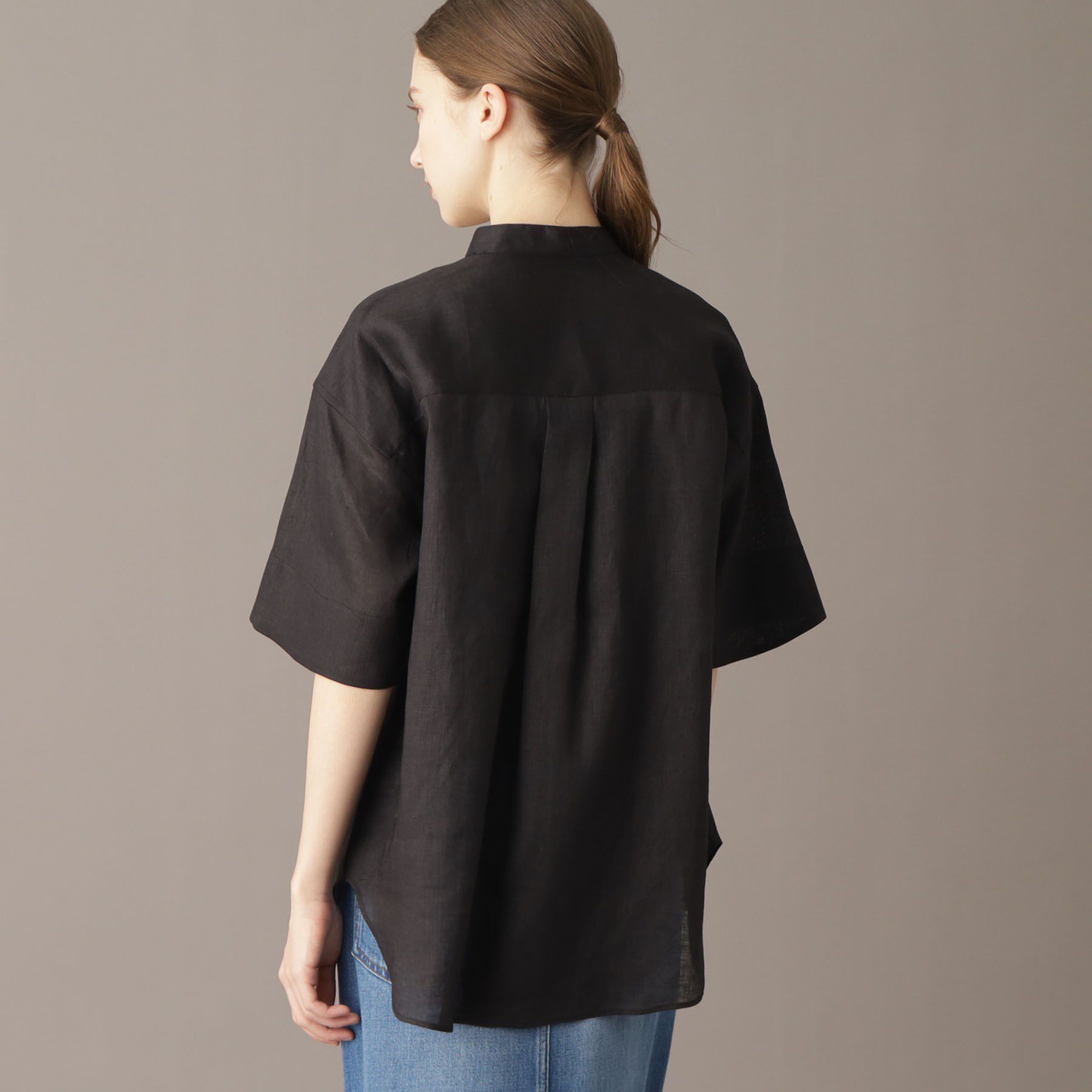 DRESSTERIOR「【リネン100％/洗える】フレンチリネンハーフスリーブシャツ」|シャツ・ブラウス|