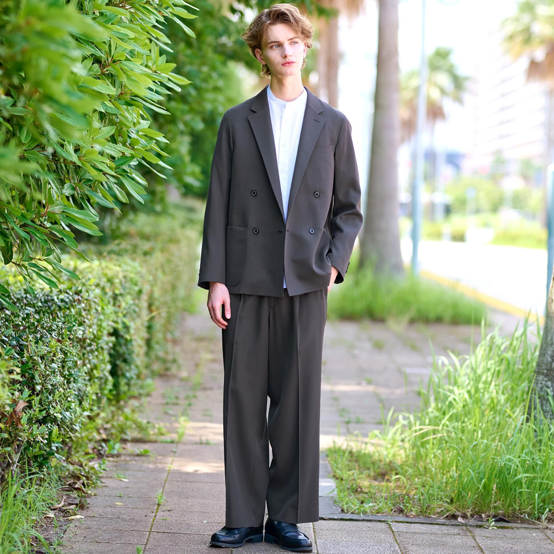 DRESSTERIOR「【セットアップ可】クリアーカルゼ コンフォータブル ダブルジャケット」|テーラードジャケット|