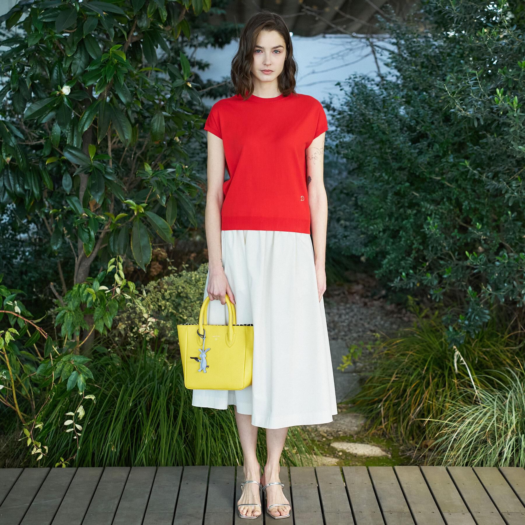 DRESSTERIOR「コットンシルクフレンチスリーブニット」|ニット・セーター|