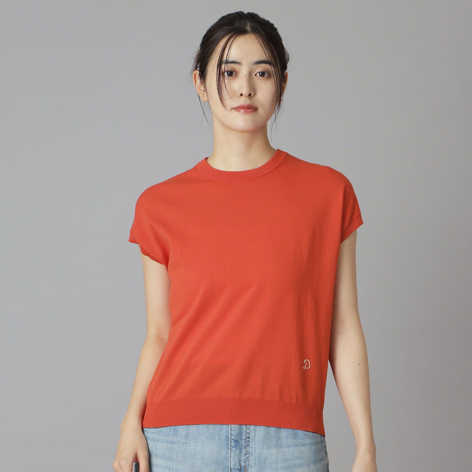 DRESSTERIOR「コットンシルクフレンチスリーブニット」|ニット・セーター|