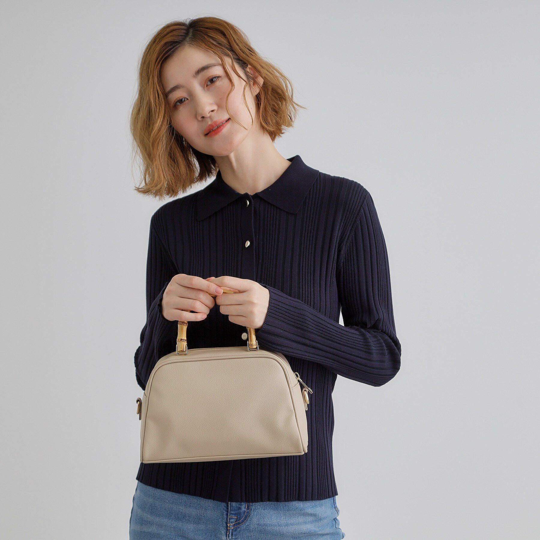 grove「【雑誌掲載】バンブーハンドル2WAYボストン」|ボストンバッグ|