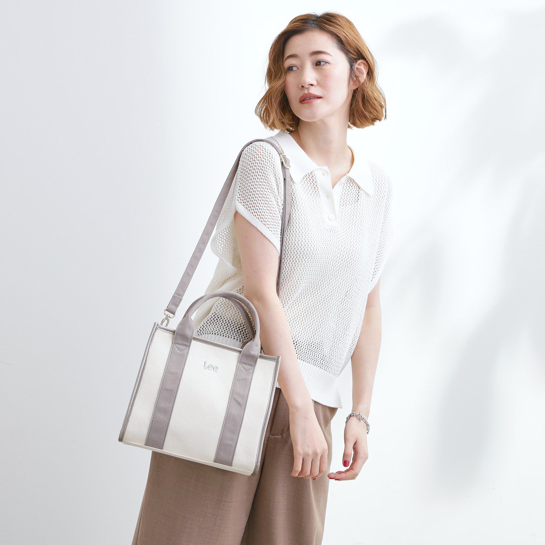 grove「【Lee別注】パイピングスクエア2WAYトート」|トートバッグ|