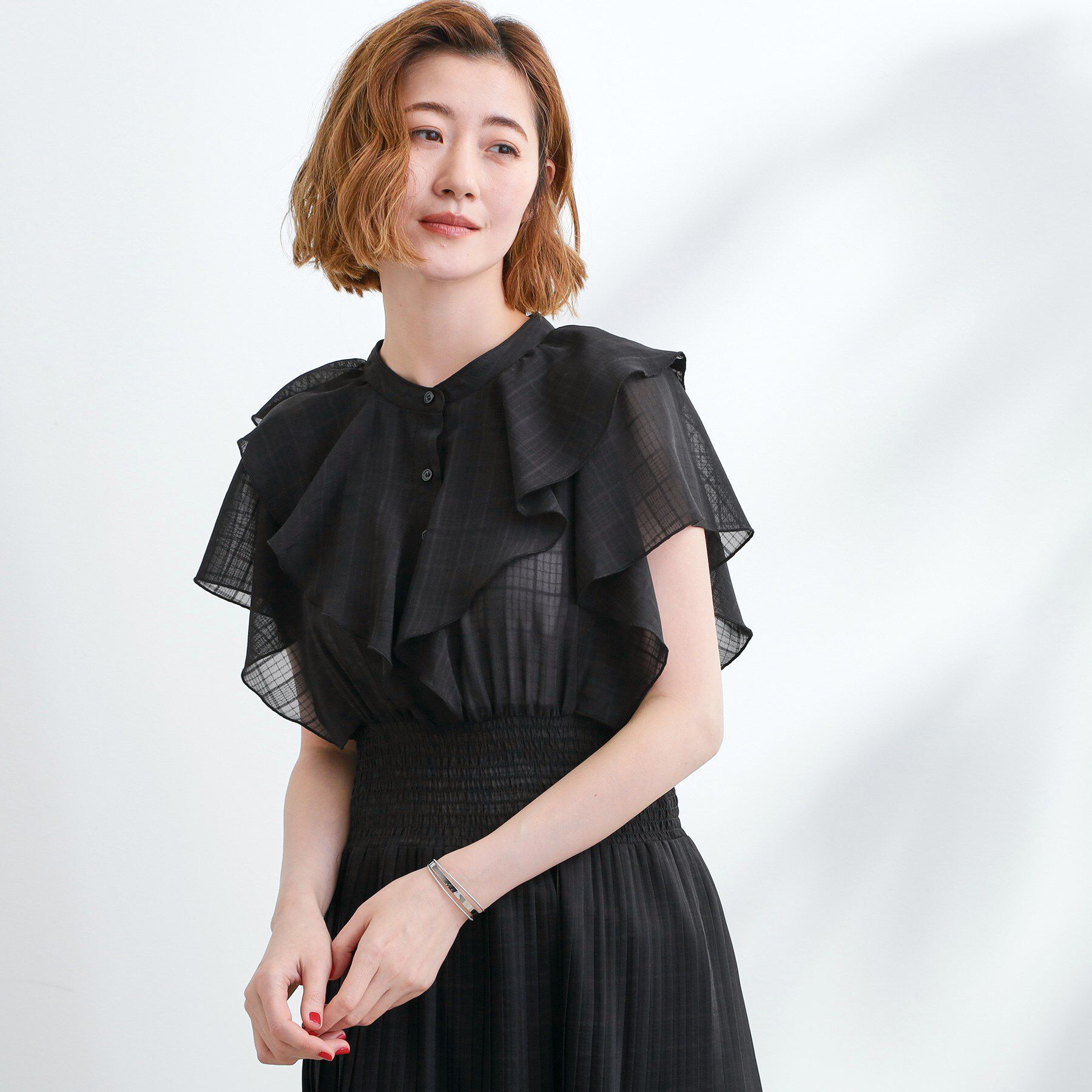 grove「夏の主役シフォンプリントプリーツワンピース」|ワンピース|