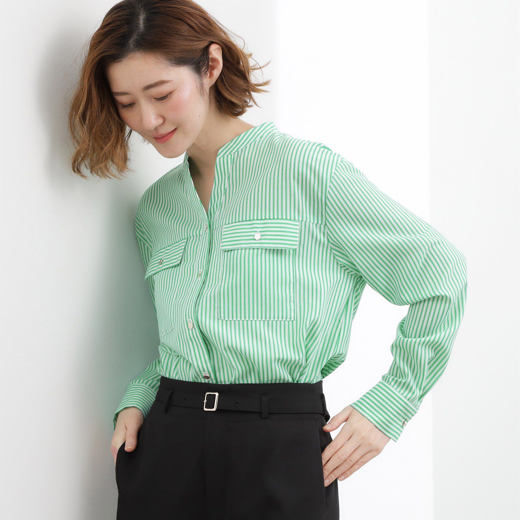 grove「【貴島明日香さん着用】お仕事も普段も。今どきワークシャツブラウス」|シャツ・ブラウス|