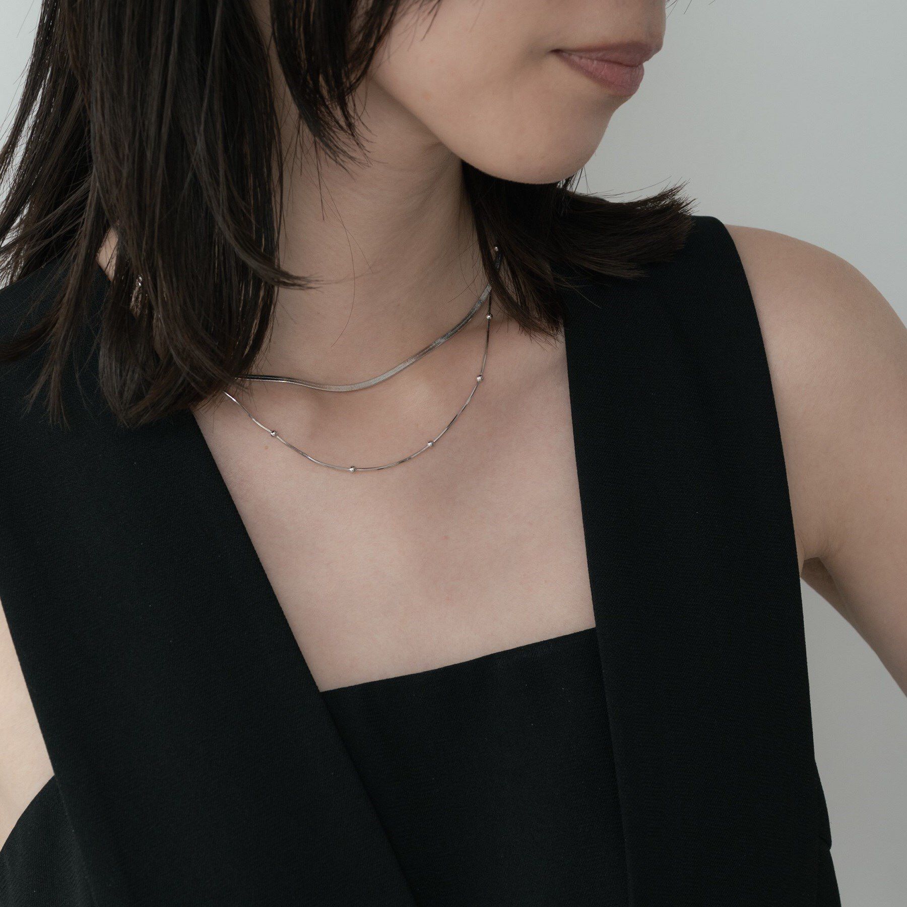 GALLEST「ダブルチェーンショートネックレス」|ネックレス|