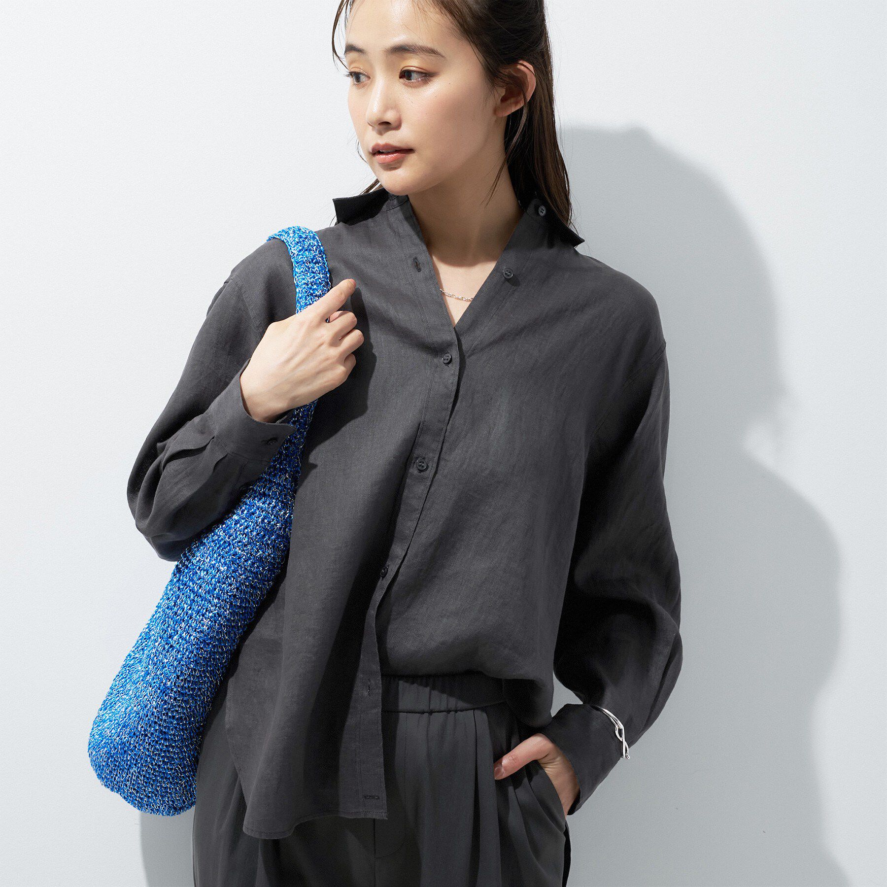 INDIVI「【接触冷感／2WAY】カシュクールリネンシャツ」|シャツ・ブラウス|