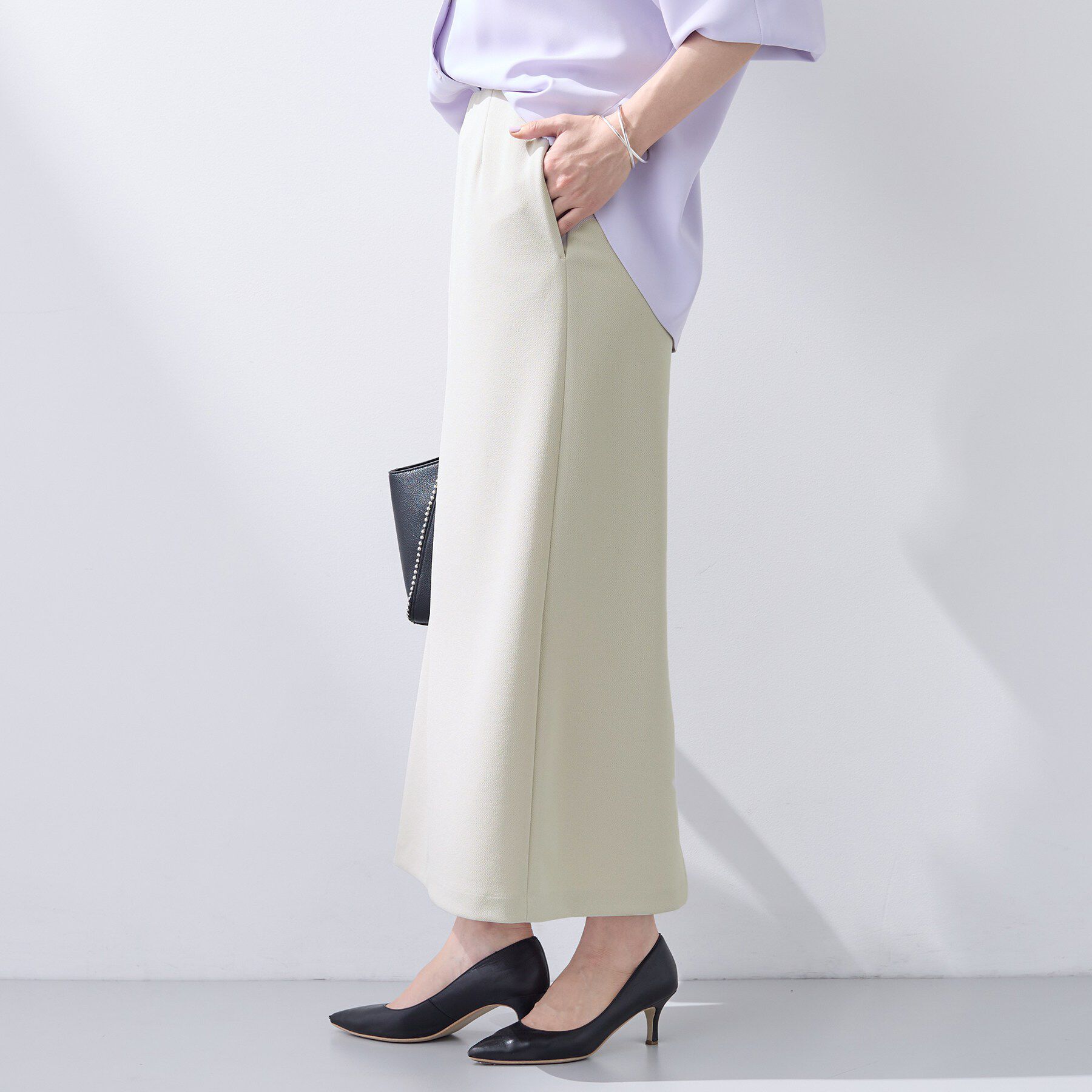 INDIVI「【洗える／Iライン】ジャージスカート」|スカート|