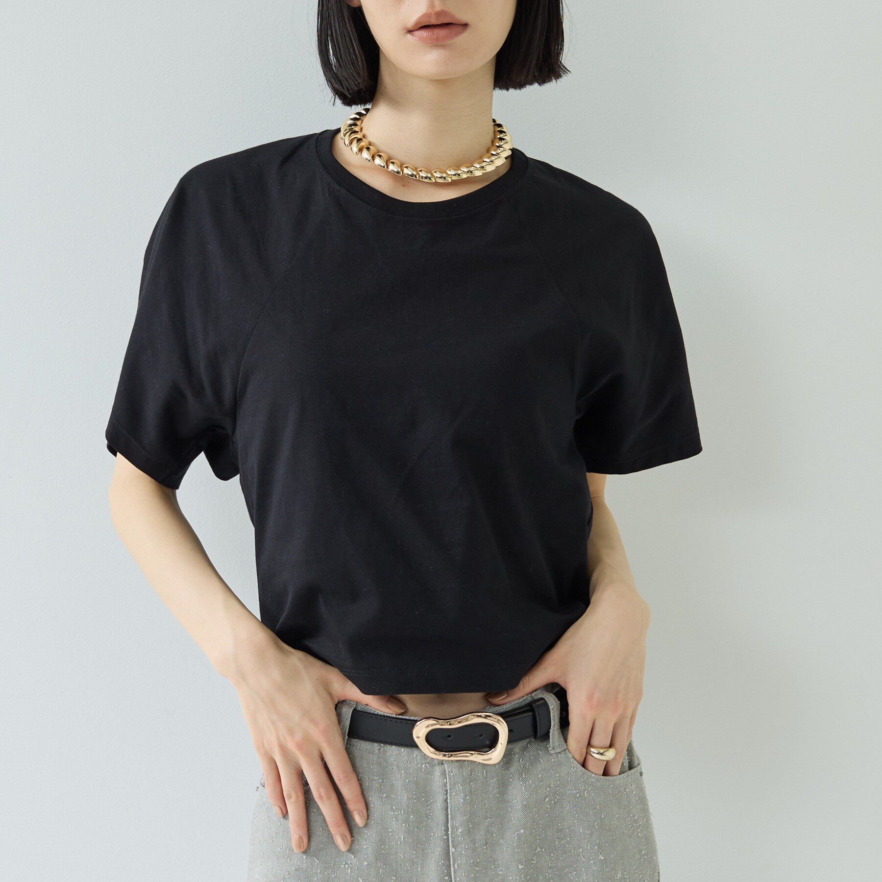 GALLEST「ラグランフォルムカットソー」|Tシャツ・カットソー|ブラック(019)