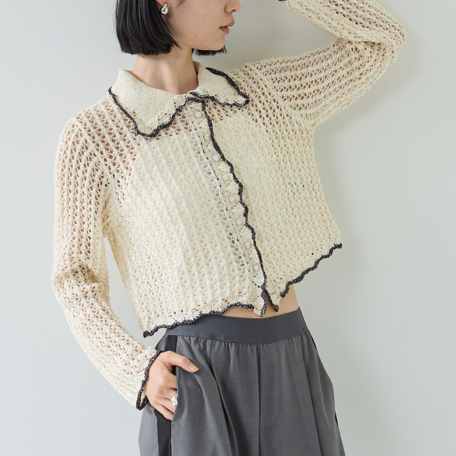 GALLEST「【一部店舗限定】ネップメッシュカーディガン」|カーディガン|