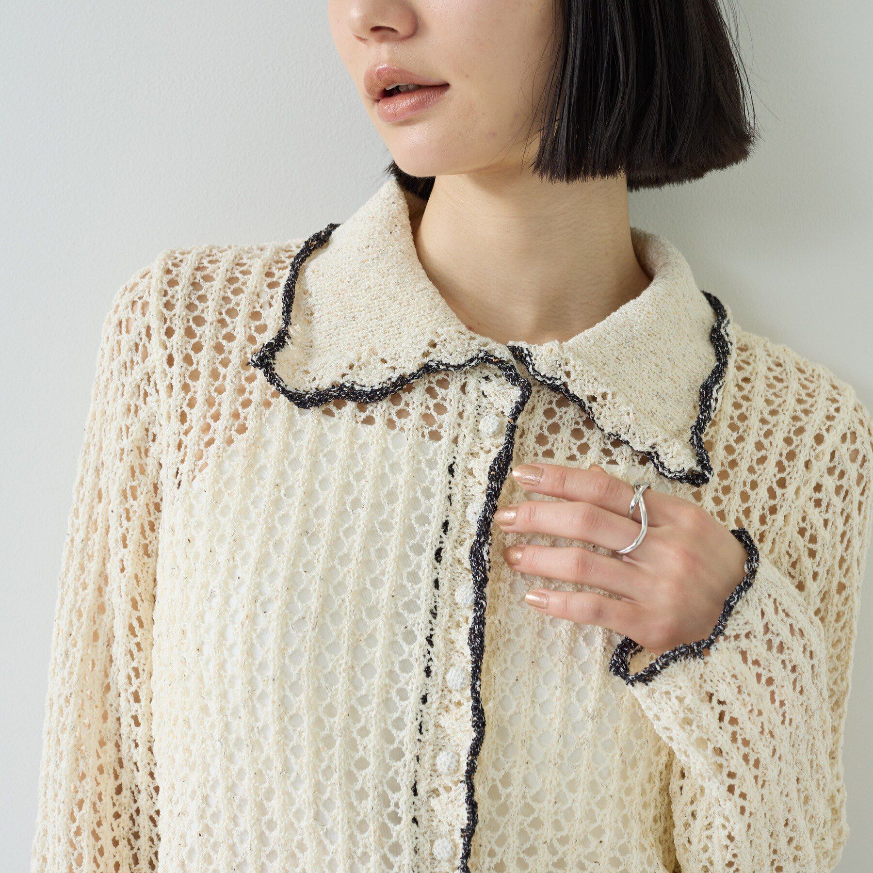 GALLEST「【一部店舗限定】ネップメッシュカーディガン」|カーディガン|