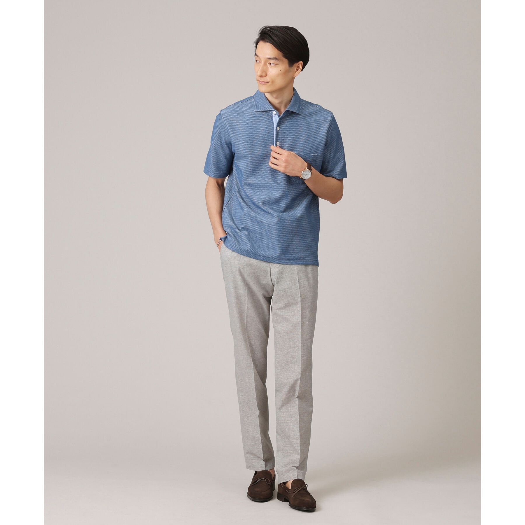 TAKEO KIKUCHI「【抗菌防臭／9色5サイズ展開】ハニカムメランジ ポロシャツ」|ポロシャツ|