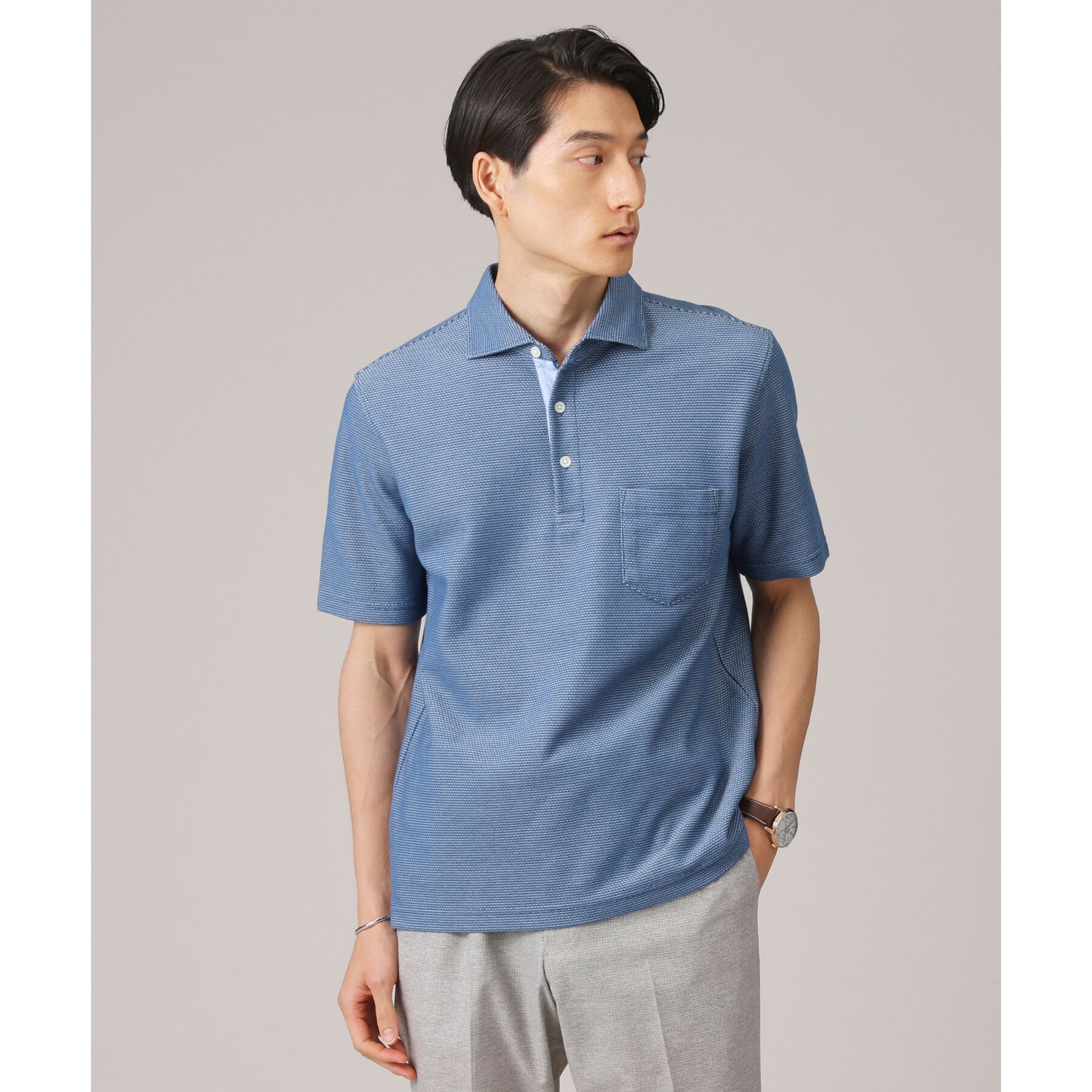 TAKEO KIKUCHI「【抗菌防臭／9色5サイズ展開】ハニカムメランジ ポロシャツ」|ポロシャツ|