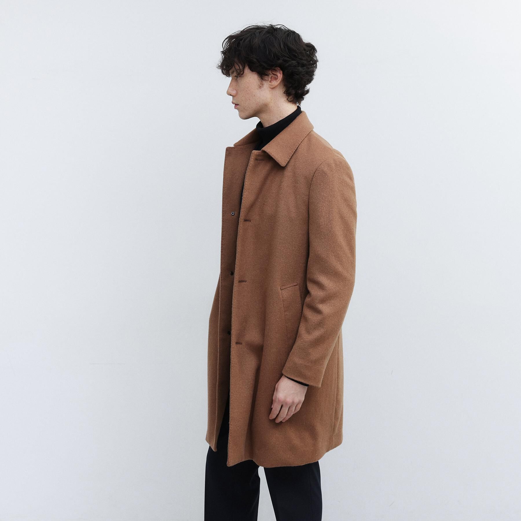 TAKEO KIKUCHI「カシミヤブレンド ビーバー調ステンカラーコート」|ステンカラーコート|