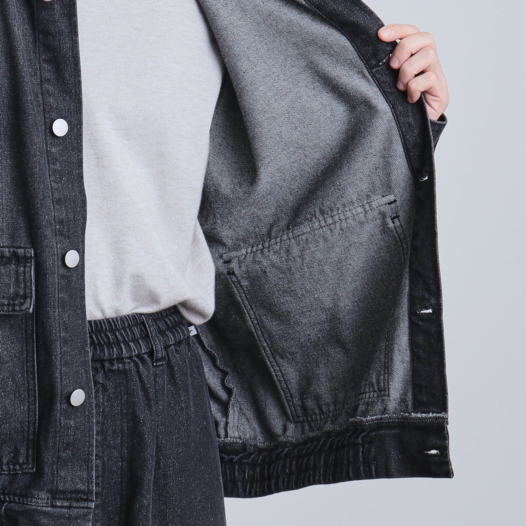 tk.TAKEO KIKUCHI「【上下2点セット】デニムブルゾン＋ワイドデニムパンツ」|スーツ|